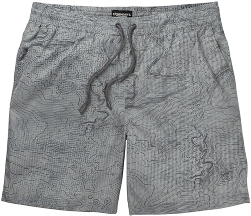 Legendary Whitetails Men's Standard Quick Dry Topographical Print 7 Inch Inseam Swim Trunks, Cloudy Skies Trail