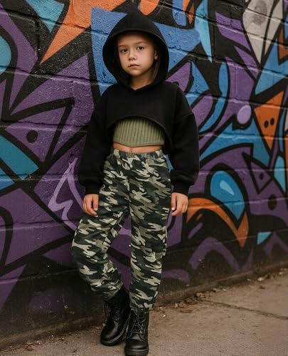 Girls Clothing Sets 3 Piece Outfits,Long Sleeve Hoodie Tank Sweatpants Outfits Sportwear Sweatsuits for Kids 8-12 Y3