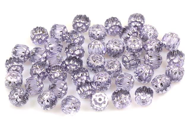 30p Fire Polished Faceted Beads Cathedral, 6 x 6 mm, Crystal 97429 (00030-97429), Glass, Czech Republic