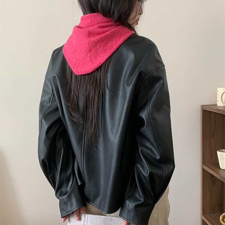 Knit Triangle Scarf for Women Knitted Head Scarf Y2k Bandana Fisherman Downtown Girl Aesthetic Accessories4