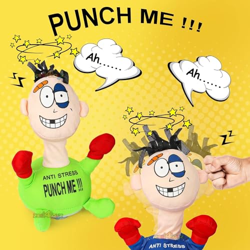 Image of Zest 4 Toyz Punching Bag Toy for Kids Punch Me Anti Stress Funny Screaming Boxing Toys with Suction Cup Battery Operated Desktop Stress Relief Toy for Boys Girls Pack of 1 (Random Color)