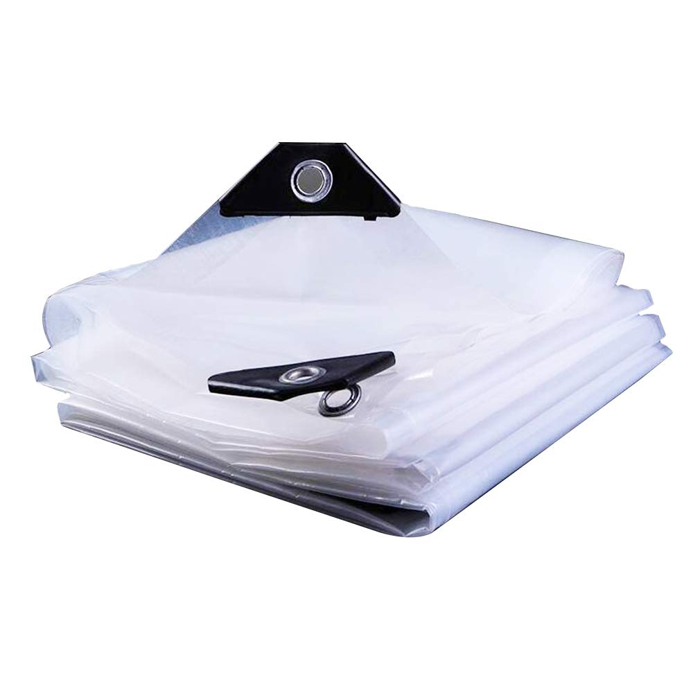 GJZQDKX Heavy Duty Waterproof Poly Tarp Cover 18x30ft - Transparent Tarpaulin with Reinforced Corners & Grommets Tear Resistant WashableCanvas for Outdoor Use