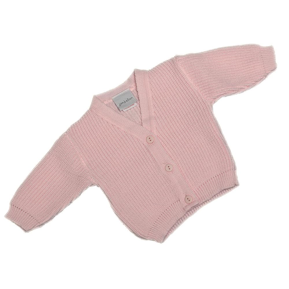 Dandelion Clothing Tiny Premature Newborn Baby Cardigan Girls Boys White Blue Pink Warm Ribbed Knitted Cardi Prem Preemie Girl Boy (Pink, Baby Newborn)
