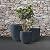 Kante 20",16.5",13.4" Dia Round Concrete Planters (Set of 3), Outdoor Indoor Modern Decorative Plant Pots with Drainage Hole & Rubber Plug for Home & Garden, Charcoal