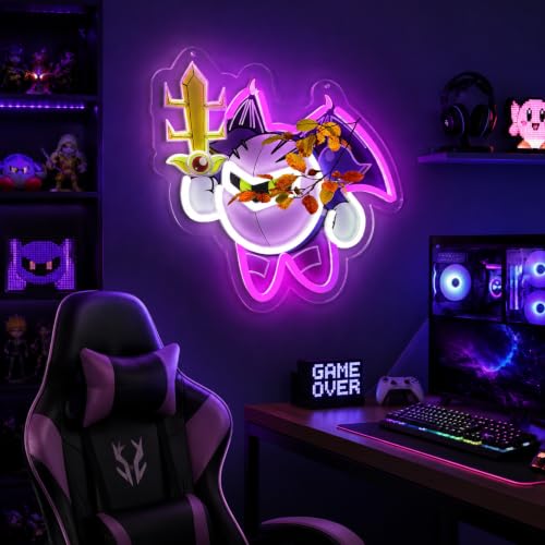 Image of Knight Anime Neon Sign Fantasy Gaming LED Light Sign for Wall Decr, Dimmable Anime Neon Light for Kids Room Bedroom Game Room Man Cave Bar Wall Art Birthday Gifts