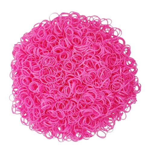 3200 Pcs Elastic Rubber Bands Small Hair Ties Hair Rubber Mini Hair Bands Hair Elastics Tiny Soft Holder Ponytails for Girls (Dark Pink)