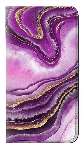 Housse cuir Samsung Galaxy S26 luxe Étui violet marbre doré