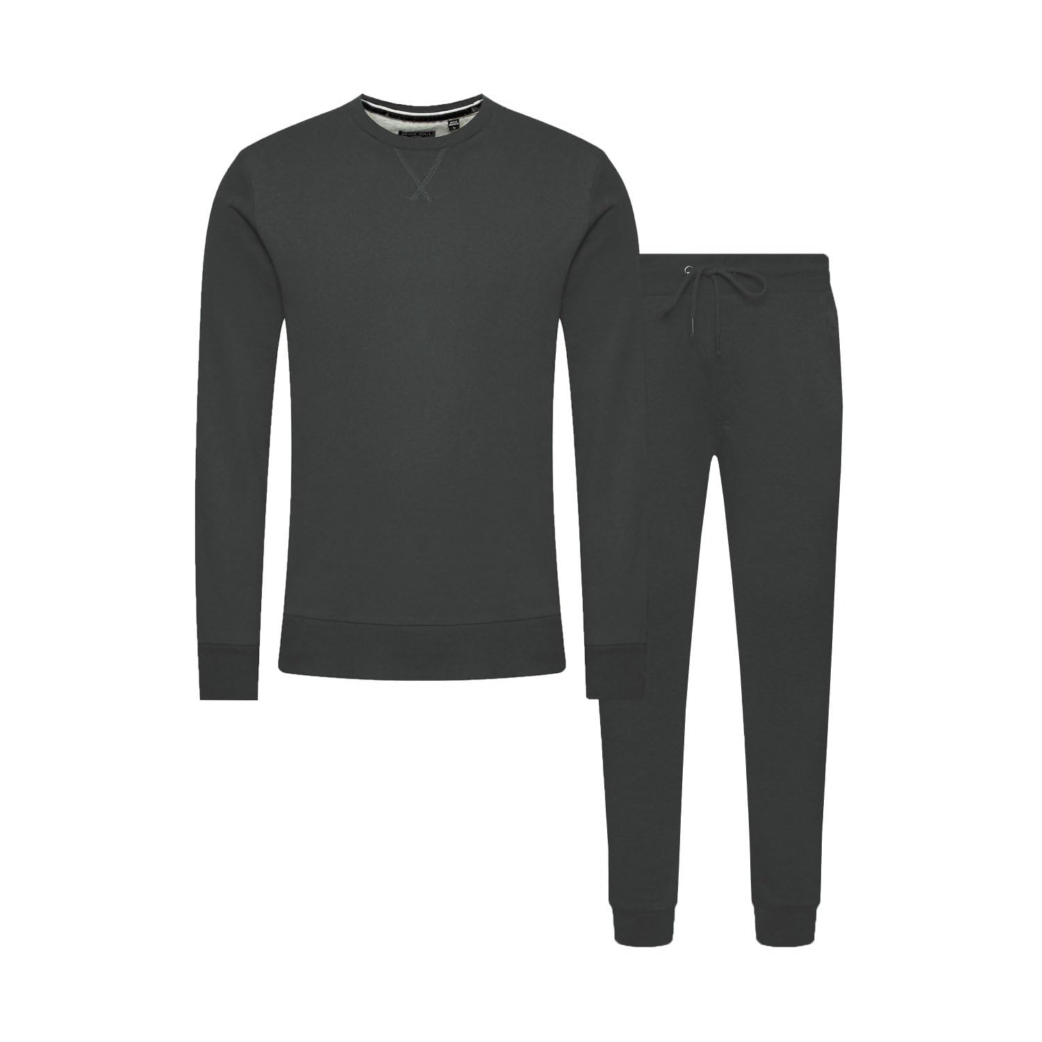 BRAVE SOUL Blank Tracksuit Sweatshirt & Joggers Set-Magnet-Medium