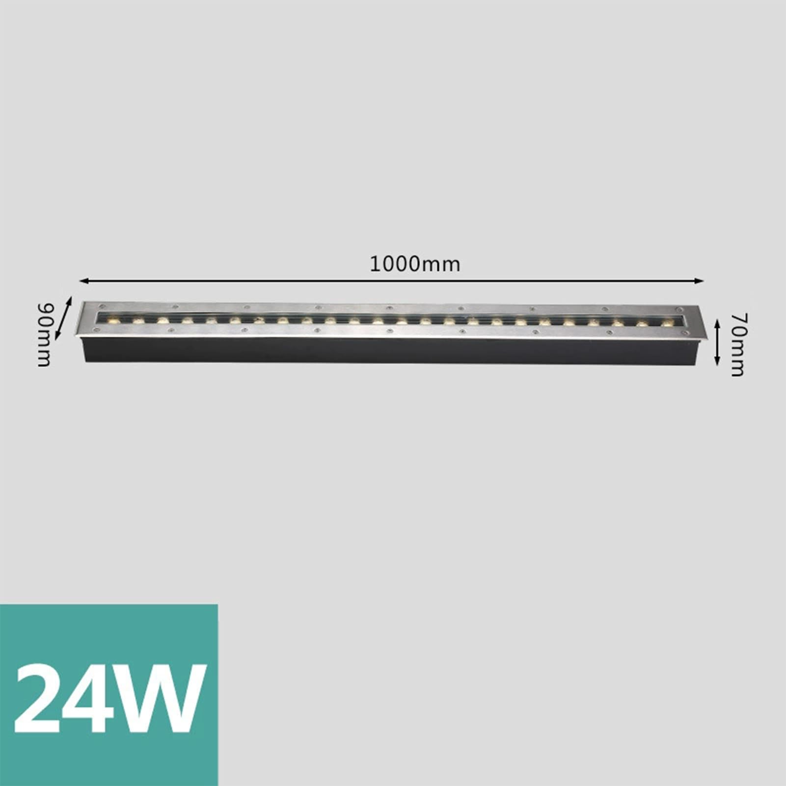 Striscia Luminosa A LED da Incasso A Bassa Tensione, Impermeabile Ip66, Dc12/24V, Ideale per Vialetti, Gradini, Cortili, Recinzioni, Giardini E Sentieri.,Yellow-24W-DC12V