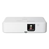 EpiqVision Flex CO-FH02 Full HD 1080p Smart Streaming Portable Projector&comma; 3-Chip 3LCD&comma; 3&comma;000 Lumen Color&sol;White Brightness&comma; Android TV&comma; Bluetooth&comma; 5W Speaker&comma; Home Entertainment