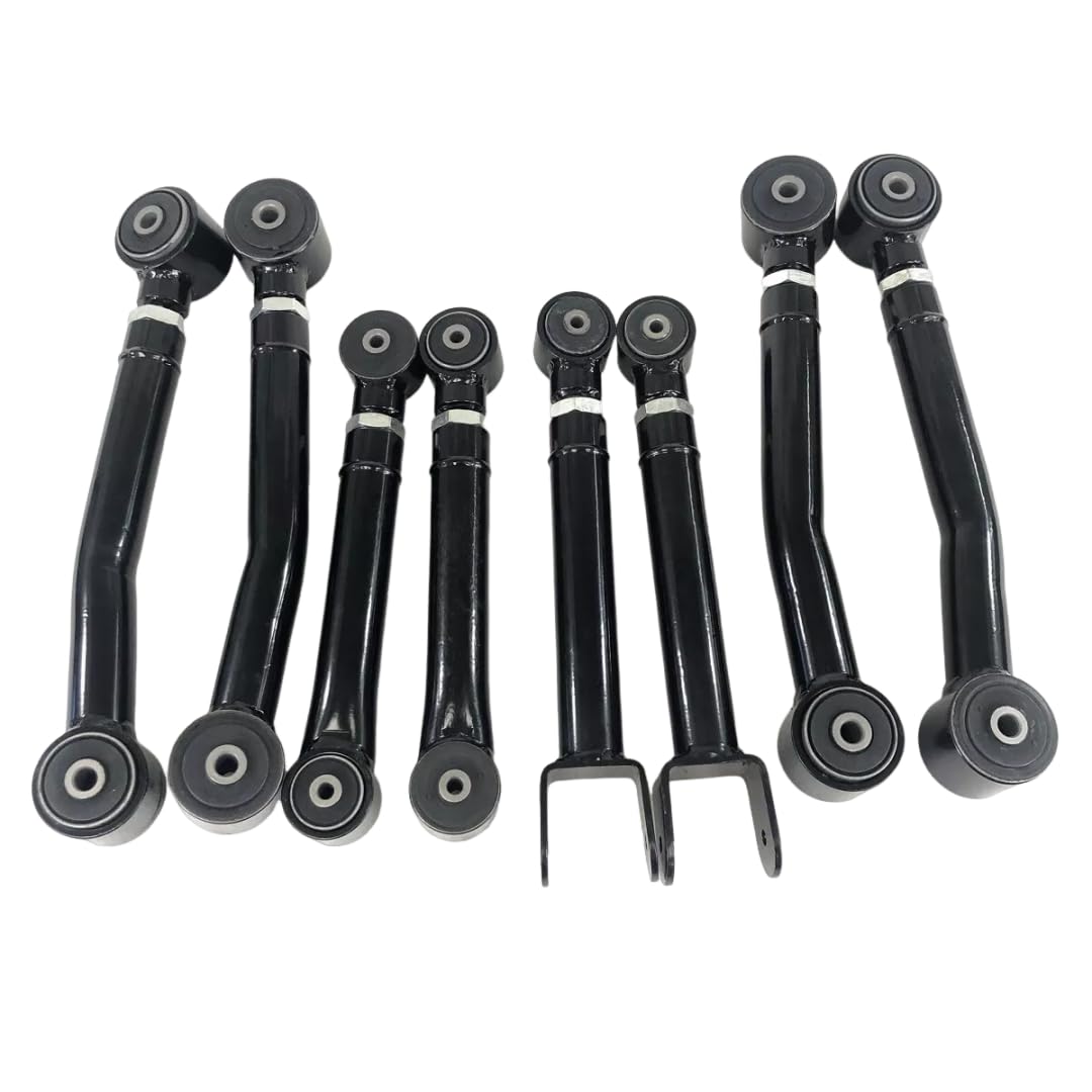 Adjustable Lower Suspension Control Arm and Adjustable Front Rear Upper Suspension Control Arm Replacement for 1993-1998 Grand Cherokee ZJ /1998-2006 Jeep Wrangler TJ