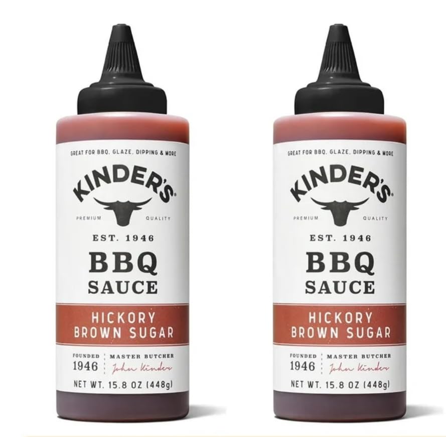 Kinder's Marinades, BBQ, Dipping & Wing Sauces - 2 bottles (Hickory Brown Sugar BBQ 15.8oz)