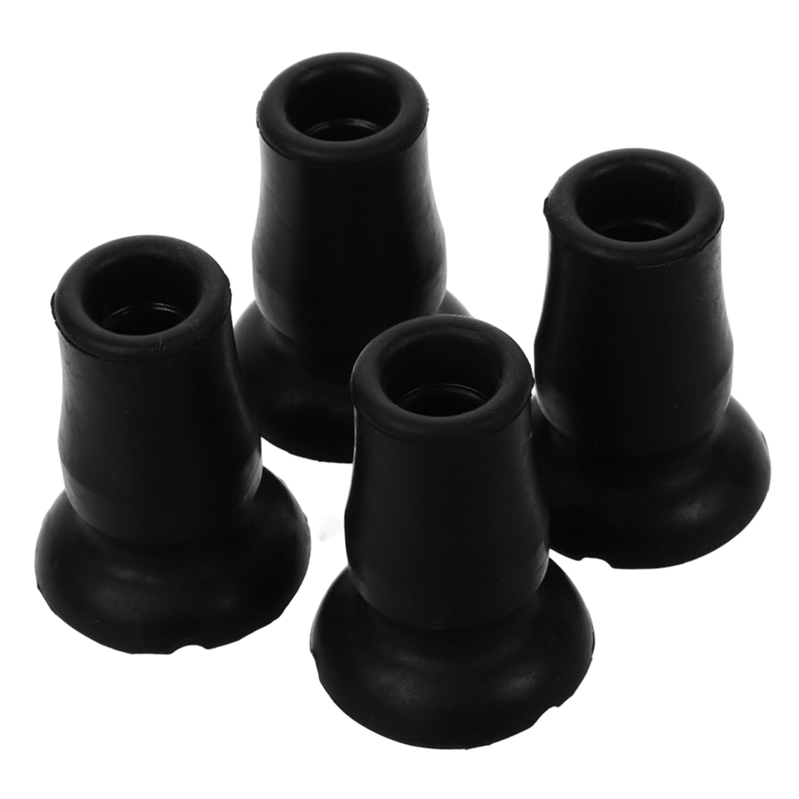 WOFASHPURET 1set Thickened Tips for Trekking Poles and Crutches Slip Cane Tip Protectors for Hiking and Walking Durable Shock Absorbing Replacement Covers for Stability and Balance 4pcs