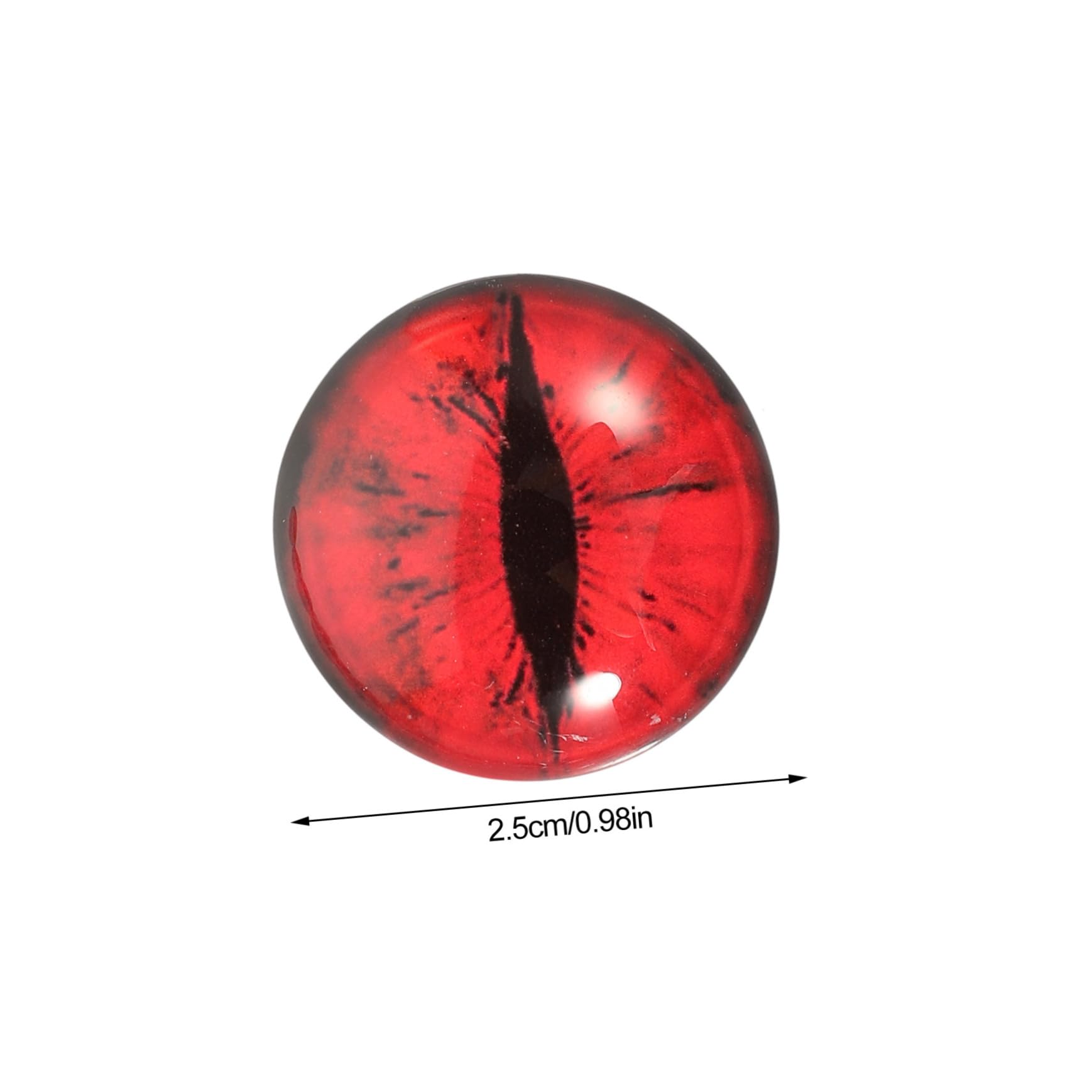 Occhi di Vetro Rotondi 25mm 100 Pezzi per Lavoretti DIY | Rosso, Alta Trasparenza, Effetto Realistico, per Handmade e Decorazione di Bambole