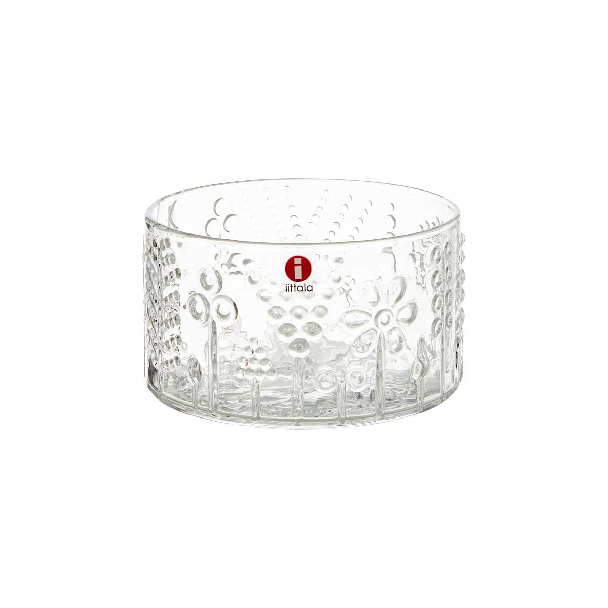 Iittala Flora Bowl Glas Schale, 80 mm, Transparent, Design von Oiva Toikka, Dessertschale mit Blumenmotiv, Servierschälchen, Glasschälchen, Kompottschale, Snackschale, Mini-Schale, Servierschale klein