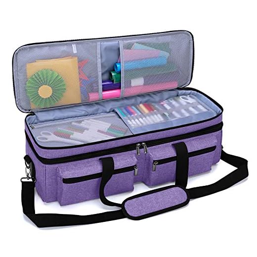Luxja Bolsa para Silhouette Portrait 2, Organizador de Cricut Maker, Cricut Explore Air 2 y Cameo 3, Bolsa para Brother ScanNCut(para Brother ScanNCut CM300, CM700, CM900), Púrpura