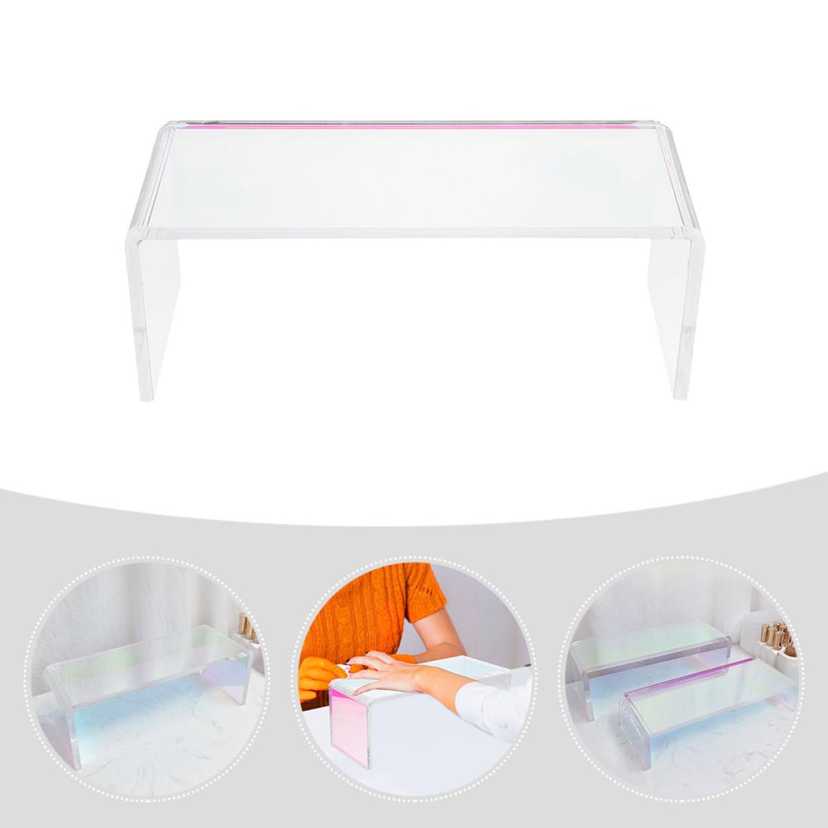 Cuscino Poggia Mani Manicure Acrilico Bianco per Polso | Uso Domestico e Salone, Portatile e Comodo, Supporto Stabile Durante la Lavorazione