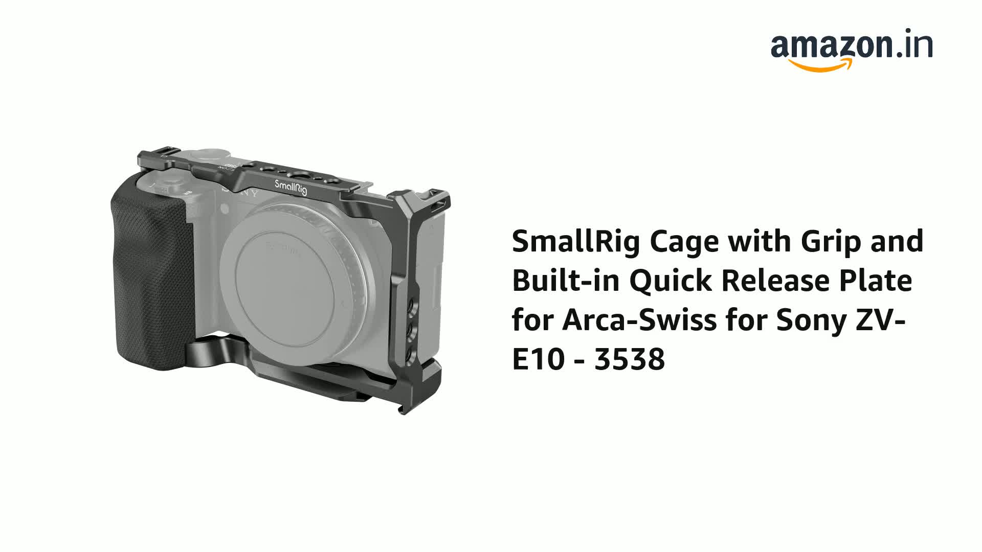 SmallRig Cage with Grip and Built-in Quick Release Plate for