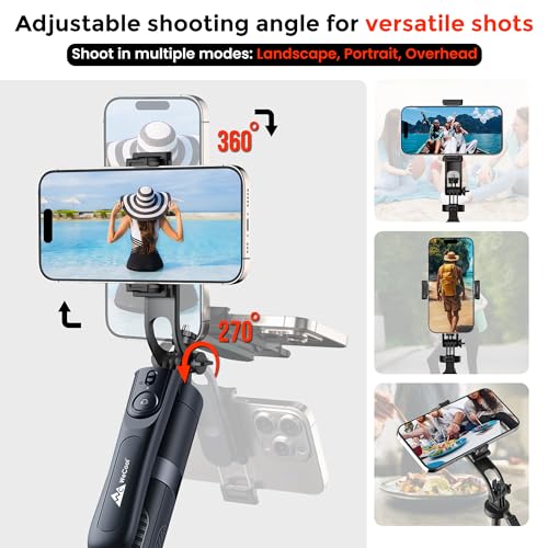 Image of WeCool Long Selfie Stick with Tripod Stand Extendable Upto 70 inch with 6section Telescopic Pole,360Rotating Handle & Reinforced Tripod Stand