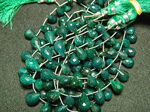 Perles corindon vert en forme de goutte pour fabriquer vos propres bijoux d'été bohèmes