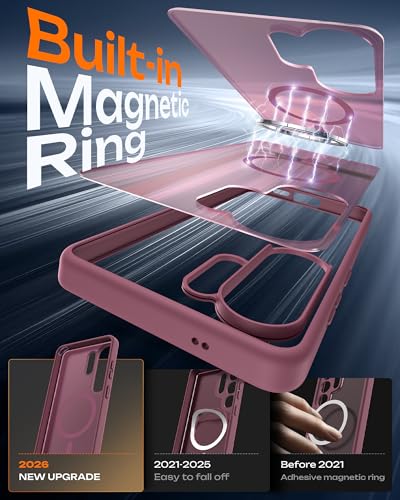 Image of TOCOL for Samsung Galaxy S26 Ultra Case, Compatible with Magsafe, Built-in Magnets, Drop Protection, Slim Translucent Matte for S26 Ultra Phone Case 6.9 inch (Plum)