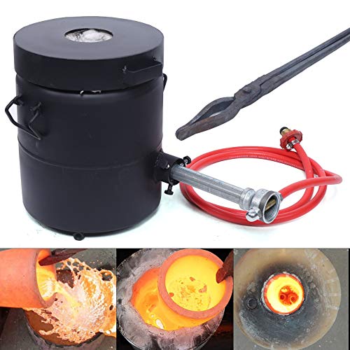 6 kg - Four à fusion au gaz - Forge Creuset - En métal - Or argenté - Cuivre - Fonte - Fonte - Fondateurs - Four de fonte - 1300 °C - 2372 °F Cover