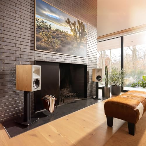Image of Klipsch The Nines II Dolby Atmos 8 inch Powered Speakers Red Oak (Pair)