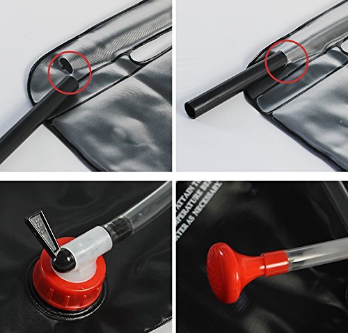 Itian 20L Campingdusche, Solar Camping Dusche, Solardusche Camping Tragbare Camping Dusche mit Duschkopf Schlauch, Solar Wassersack für Garten Outdoor Duschsack Wandern Klettern Schwarz