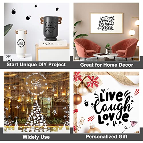 12" X 13Ft Black Vinyl - Black Permanent Vinyl With Pet Backing [Easier Weed Never Residue], Glossy Permanent Adhesive Vinyl For Cutting Machine, Party Decoration, Car Decal, Signs, Scrapbooking #TOP5