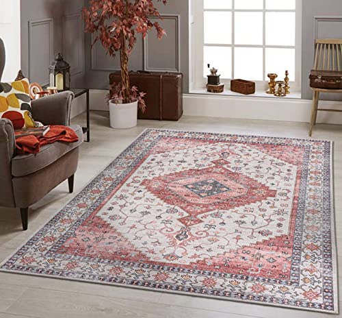 TALETA RINA Teppich Wohnzimmer,Waschbarer Orientteppich Faltbar, Vintage Küchenteppich für...