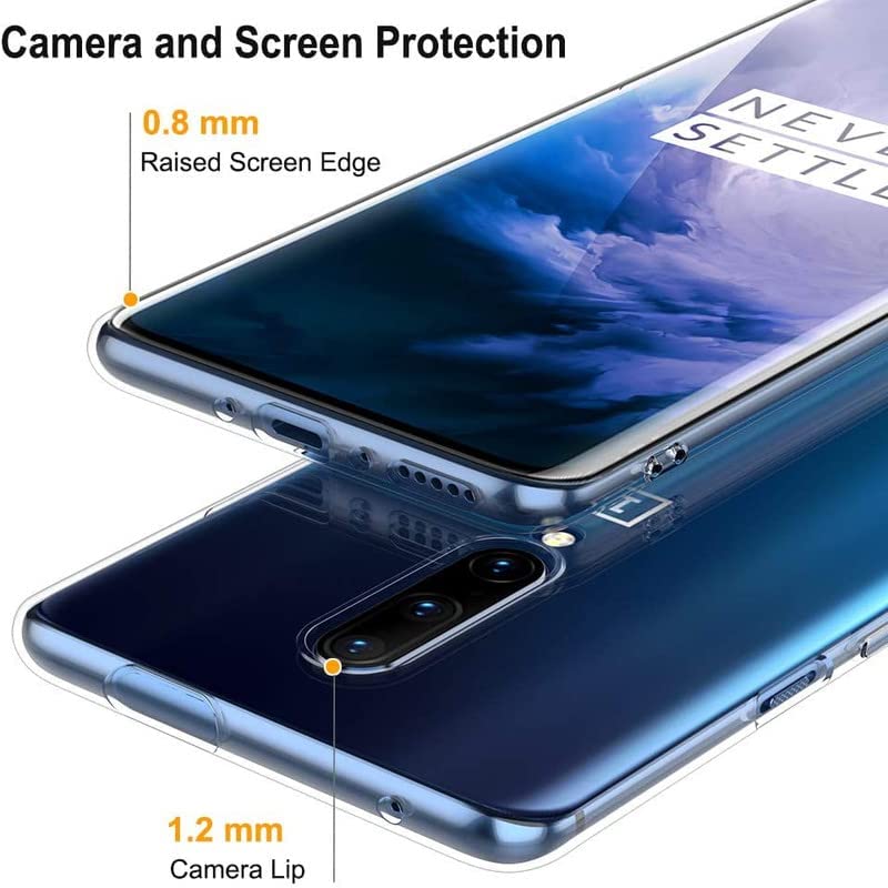 Image of NISHTECH for OnePlus 7 Pro, OnePlus 7T Pro Premium Transparent Hybrid Soft Slim Dust Proof Back Case Cover Silicone with Camera Protection