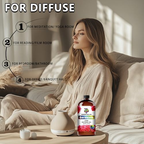 Image of Geranium Essential Oil for Diffuser,DIY Candles - 8 fl oz