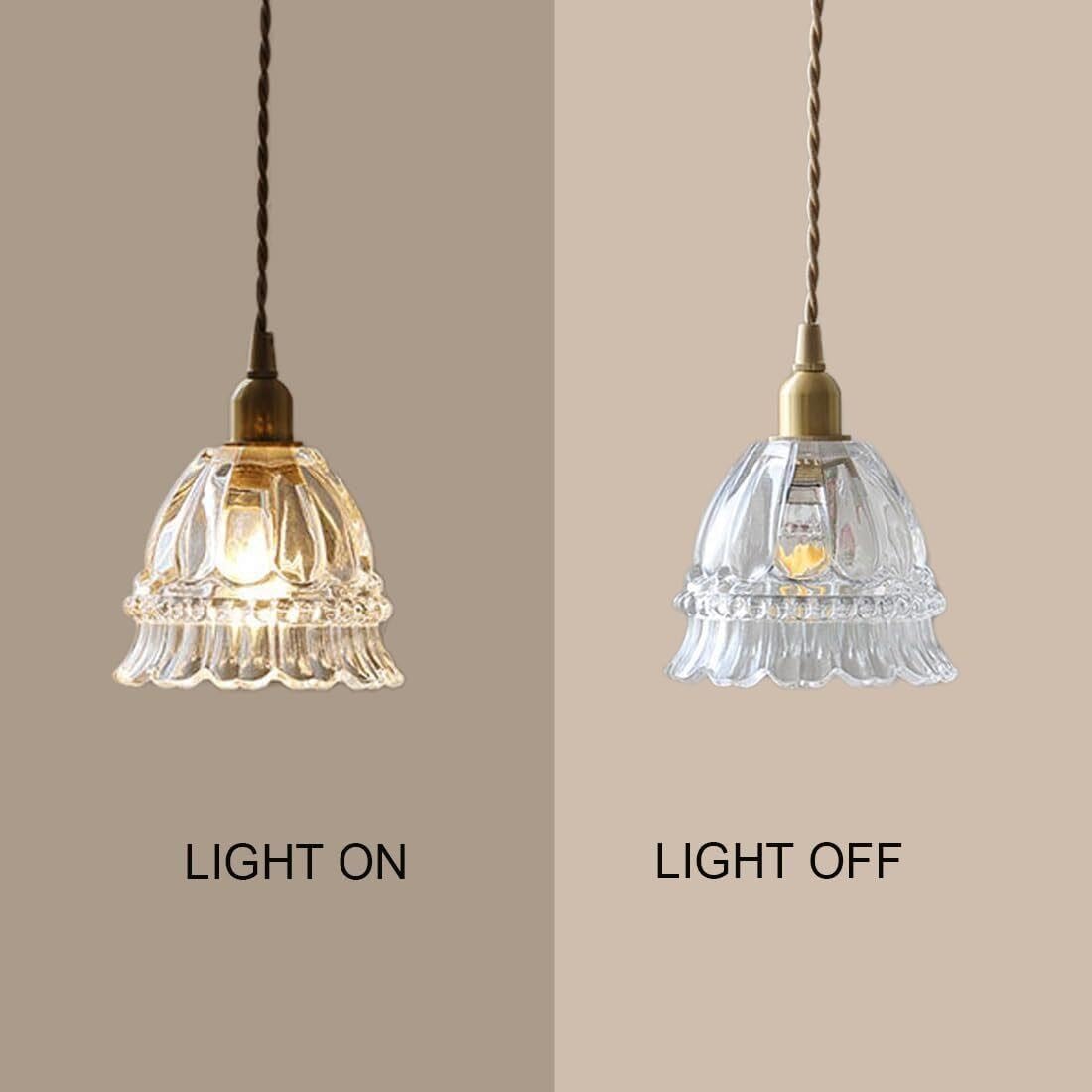 Lampada a sospensione in vetro stile campagna francese vintage floreale