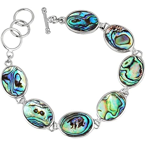 Nupuyai Adjustable Colourful Abalone Shell Bracelet Cover