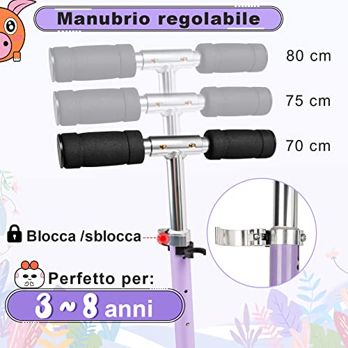 Monopattino per Bambini da 3 a 8 Anni, Monopattino...