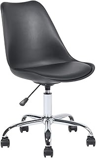 Mueble Cosy - Silla de Oficina sin reposabrazos, Silla de Oficina ergonómica y Ajustable en Altura, Negro, 48 x 53 x 82 – 92 cm