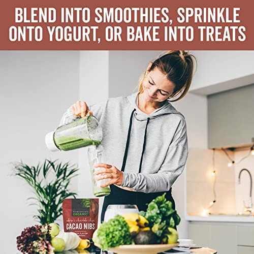 Organic Cacao Nibs, 1 Lb - Certified Keto And Vegan Superfood, Perfect For Gluten Free Baking, Cacao Nib Smoothies And Healthy Snacks, Premium Criollo Beans, Non-Gmo #TOP4
