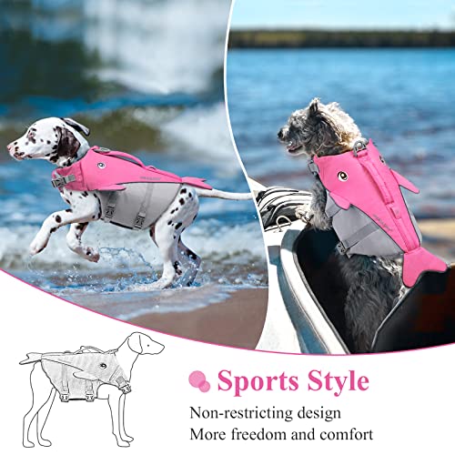 VIVAGLORY-Dog-Life-Vest-for-Puppy-Small-Medium-Large-Dogs-Easy-on-Off-Sports-Style-Life-Jackets-for-Dogs-with-Adjustable-Nylon-Straps-Pink VIVAGLORY Dog Life Vest for Puppy Small Medium Large Dogs Easy on Off Sports Style Life Jackets for Dogs with Adjustable Nylon Straps Pink