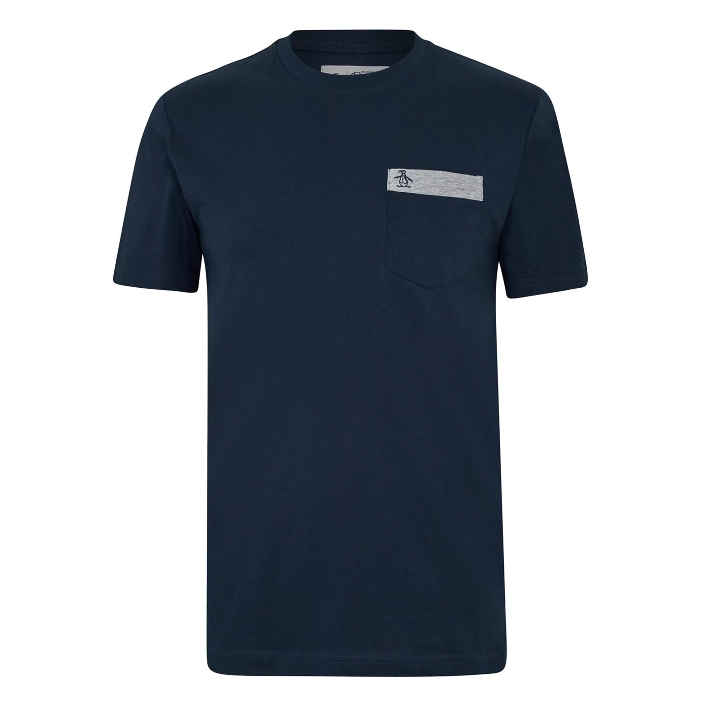 Original Penguin Men's Navy Regular Fit Crew Neck T-Shirt With Chest Pocket - Size: 38
