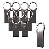Silicon Power 10PK 16GB Jewel J80 Metallic Capless USB 3.0 Flash Drive for Windows/Mac - Titanium, Zinc alloy (SP016GBUF3J80V1TAM)