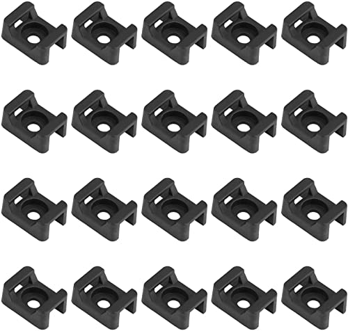 Helonge Cable Tie Mounting,100 Pcs Zip Tie Base,5 mm(M5) Screw Hole, 23x16x9(L*W*H) mm Cord Tie Mount Wire Tie Holder Fix Bottom Wire Management for Home/ Office/Outdoor/Garden - Thumbnail 3