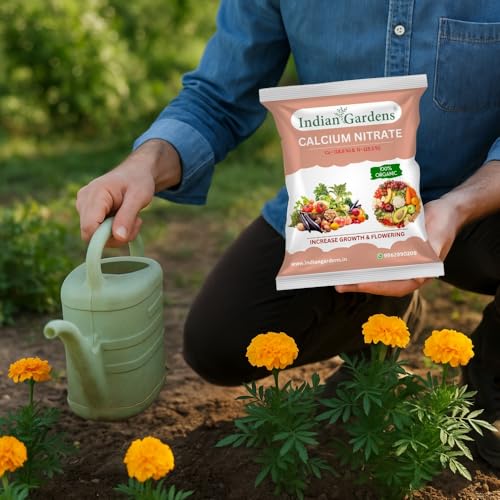 Image of Indian Gardens - Premium Calcium Fertilizer for Plants | 100% Water-Soluble Formula for All Plants | Prevents Blossom End Rot & Tip Burn | Improves Fruit & Vegetable Quality (200 Grams)