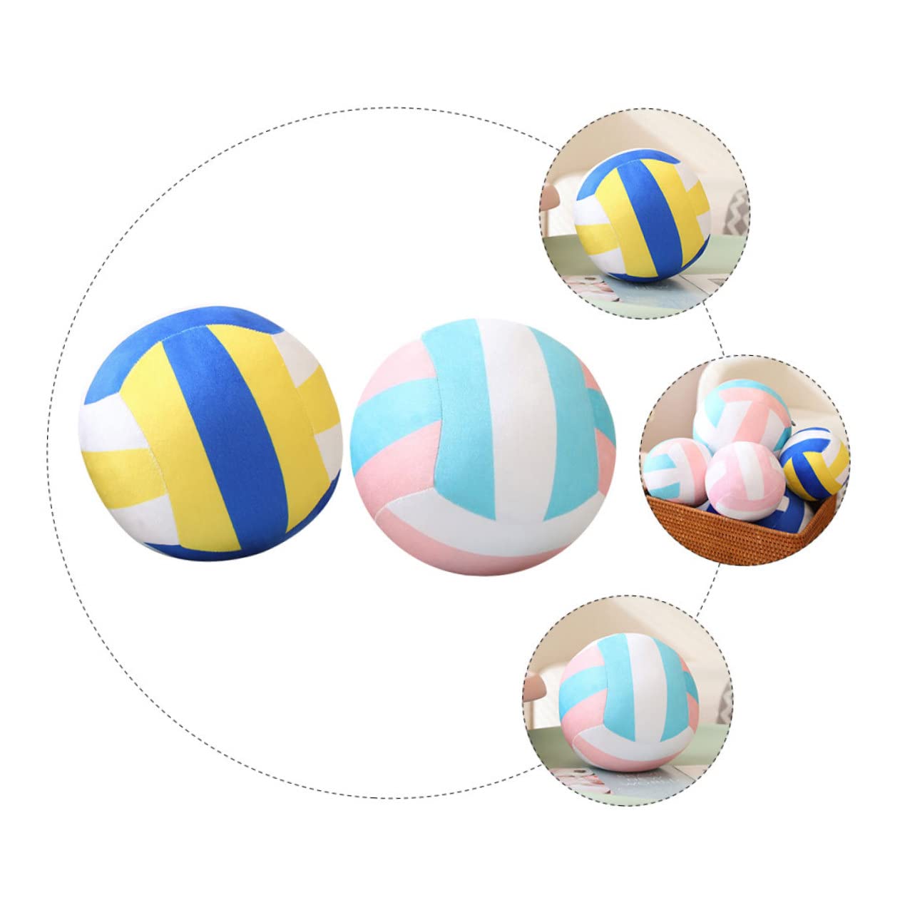 SUPVOX 2 Piezas Pelota Volleyball Peluche DecoracióN Deportiva para Dormitorio Niñas Y Regalo para Amantes del Voleibol Y Playa