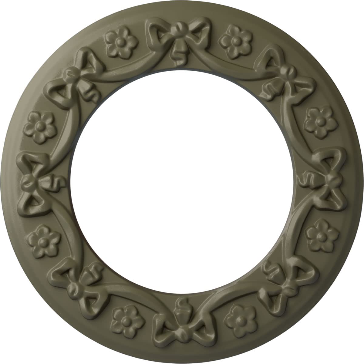 Médaillon de plafond pour lustre, décor ruban avec nœud Cuivre Antique, moulure Cm12riacs Ekena