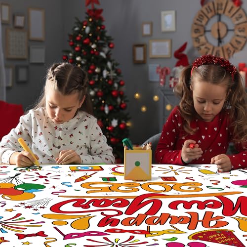 OHOME-Happy-New-Year-Giant-Coloring-PosterTablecloth-New-Years-Decorations-2025-30-x-72-Inches-Jumbo-Coloring-Banner-Kids-Crafts-Activities-Party-Decorations-New-Years-Eve-Party-Supplies