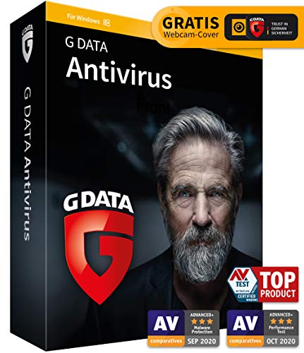 Antivirus 2020/2021, 1 PC - 1 Jahr, DVD-ROM inkl. Webcam-Cover, Virenscanner für Windows 10 / 8 / 7, Made in Germany - zukünftige Updates