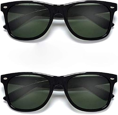 moda Gafas de sol polarizadas G-15 negras con protección contra rayos UV, paquete de 2