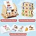 ShyLizard Montessori Learning and Educational Toys Gifts for Kids 3 4 5 Years, Wooden Reading Blocks Toys, Learning Activities for Preschool Kindergarten, Turning Rotating Matching Flash Card Games