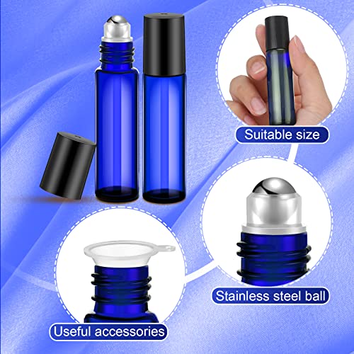 Image of Sumind 150 Pcs Glass Essential Oil Roller Bottles 10 ml, Blue