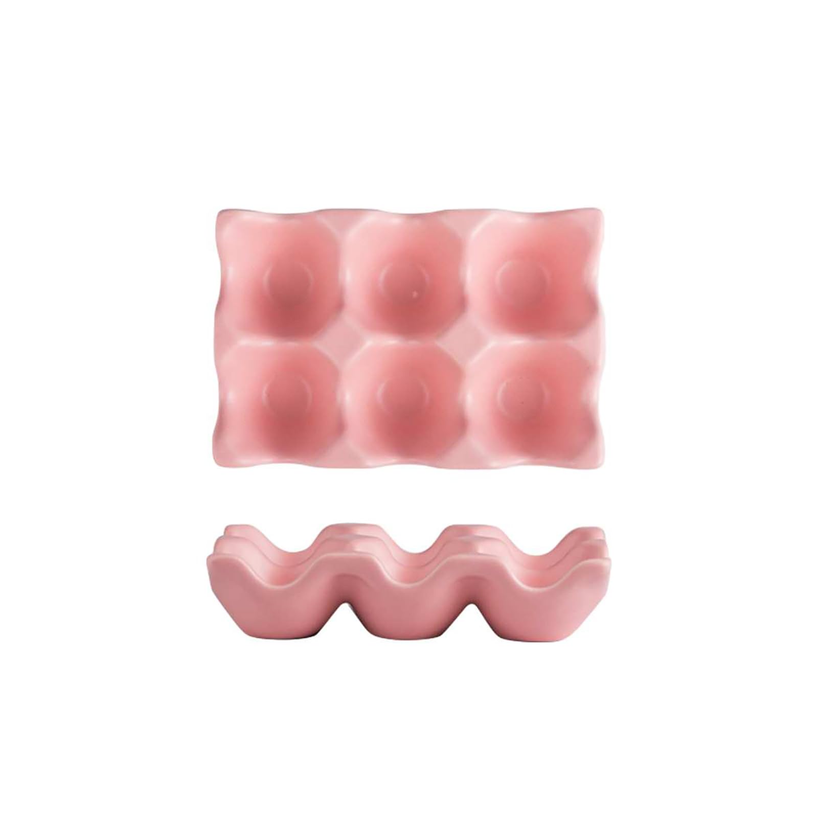Huevos de cerámica para el hogar: organizador creativo rosa en celosía de diseño